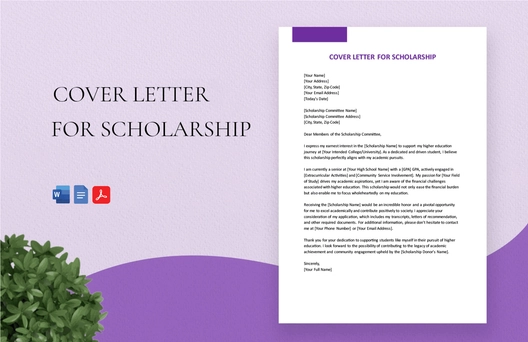 Cover Letter For Scholarship