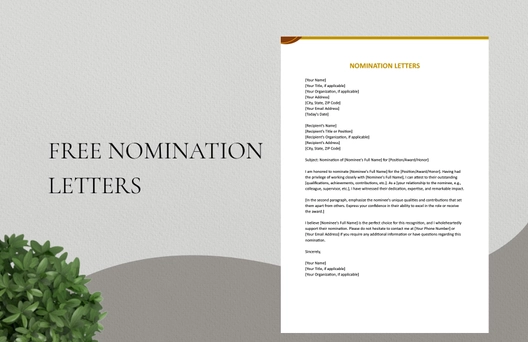 Nomination Letter Nomination Letter