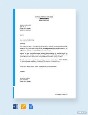 Solicitation Letter For Financial Support