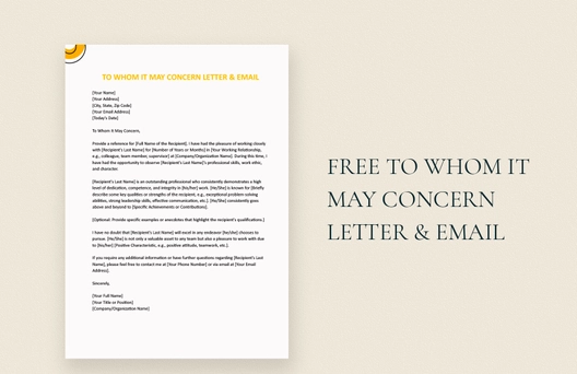 To Whom It May Concern Letter & Email