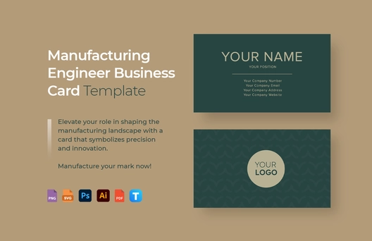 Manufacturing Engineer Business Card Template