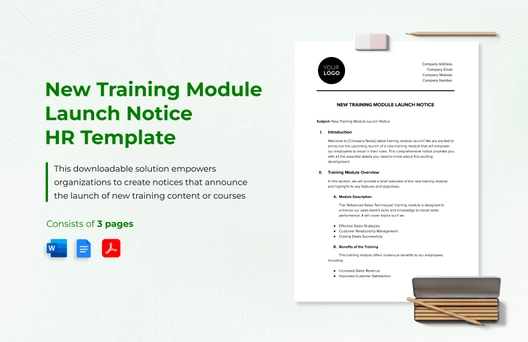 New Training Module Launch Notice HR Template