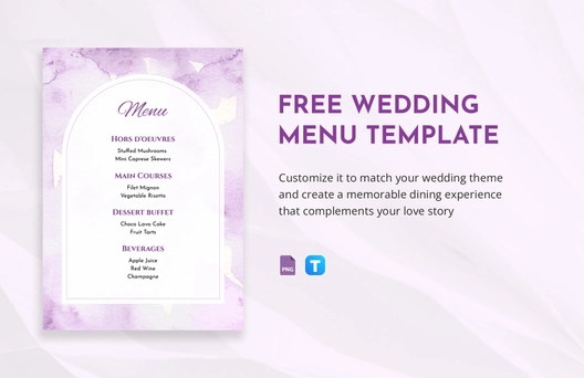 Wedding Menu Template