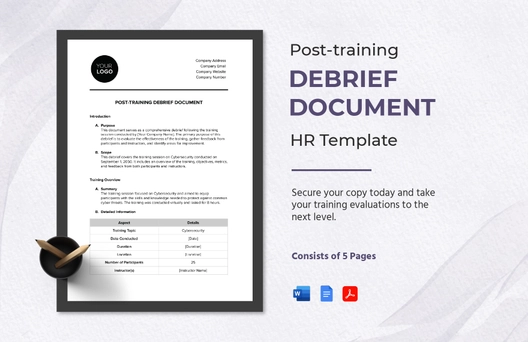 Post-training Debrief Document HR Template