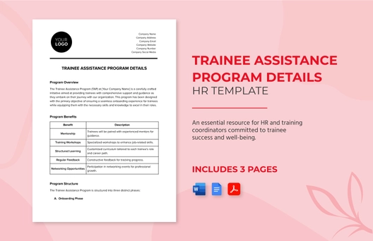 Trainee Assistance Program Details HR Template Trainee Assistance Program Details HR Template