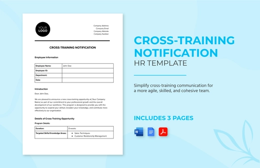 Cross-training Notification HR Template