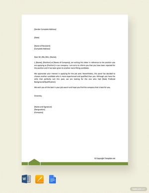 Formal Rejection Letter