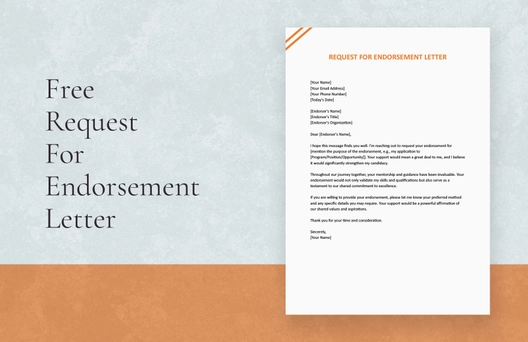 Request For Endorsement Letter
