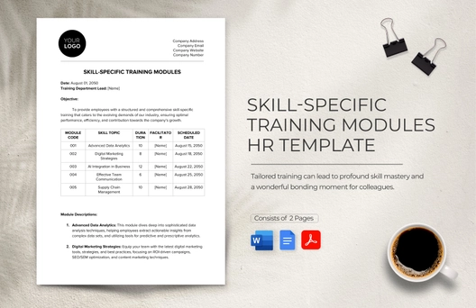Skill-specific Training Modules HR Template