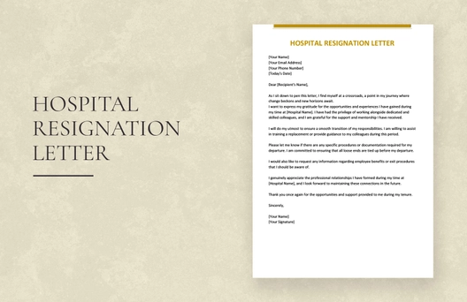Hospital Resignation Letter
