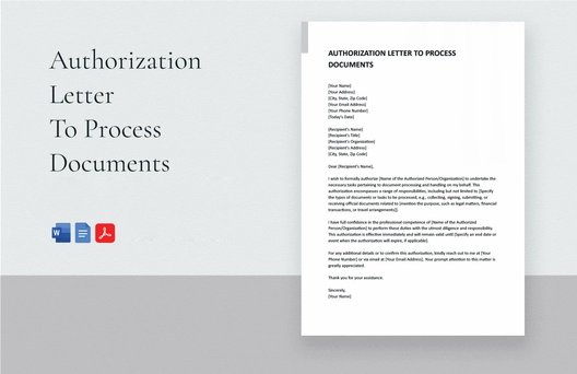 Authorization Letter To Process Documents Authorization Letter To Process Documents