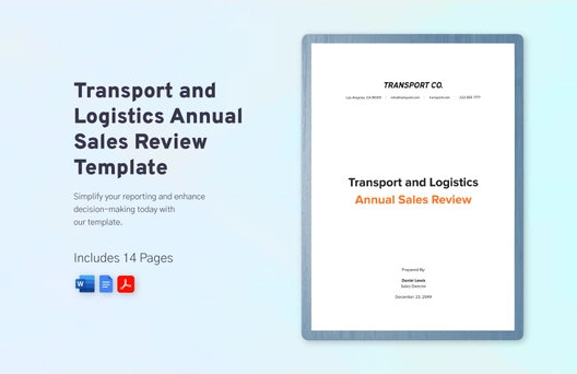 Transport and Logistics Annual Sales Review Template