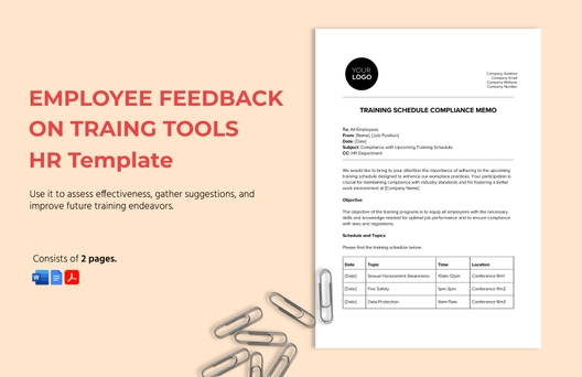 Training Schedule Compliance Memo HR Template