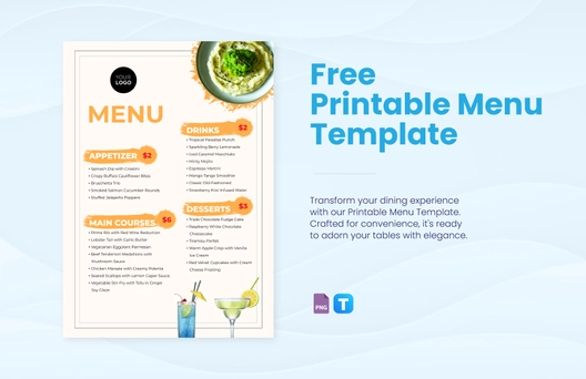 Printable Menu Template