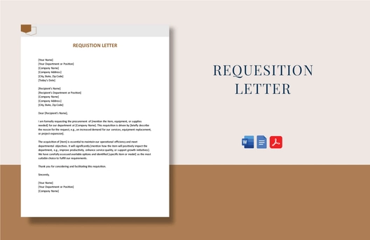 Requisition Letter Requisition Letter