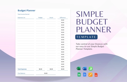 Simple Budget Planner Template