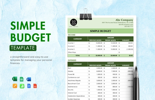Simple Budget Template
