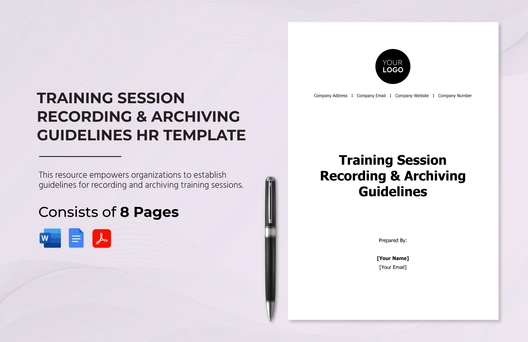 Training Session Recording & Archiving Guidelines HR Template