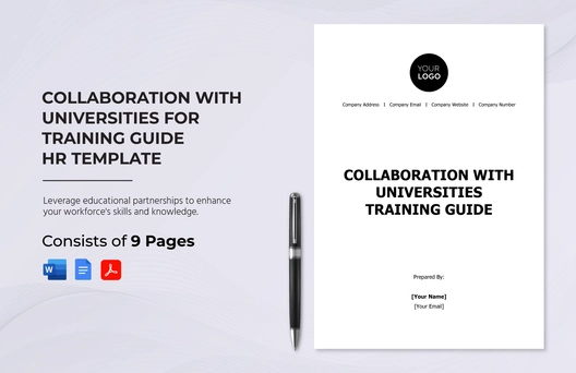 Collaboration with Universities for Training Guide HR Template