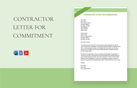 Contractor Letter Of Commitment