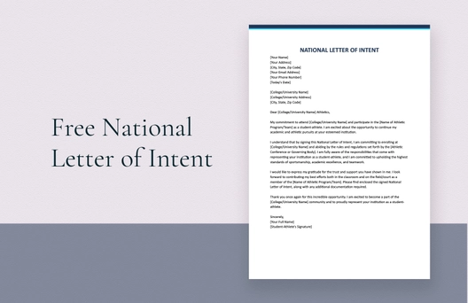 National Letter of Intent