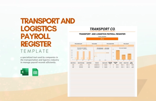 Transport and Logistics Payroll Register Template