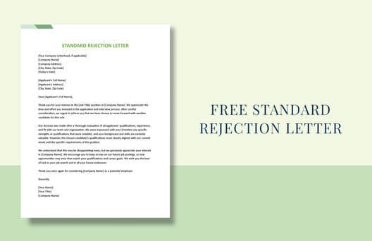 Standard Rejection Letter