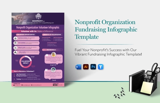 Nonprofit Organization Volunteer Infographic Template
