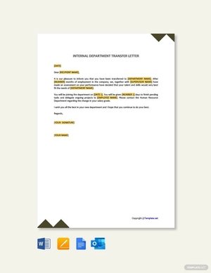 Internal Department Transfer Letter