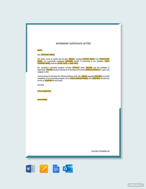 Simple Internship Certificate Letter