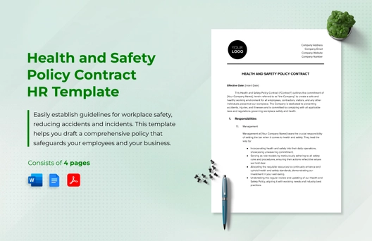 Health and Safety Policy Contract HR Template