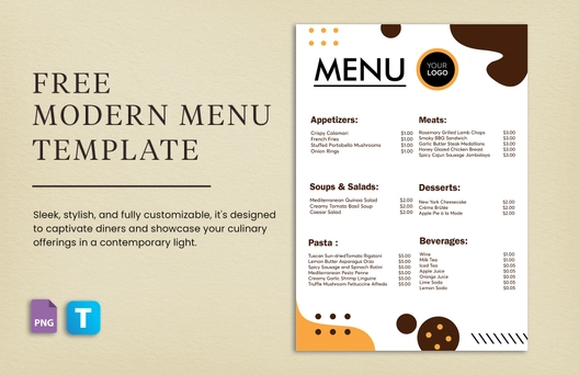 Modern Menu Template