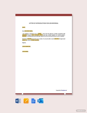 Letter of Introduction for Job Referral