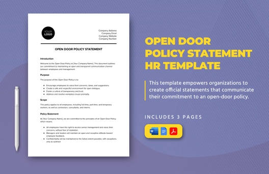 Open Door Policy Statement HR Template