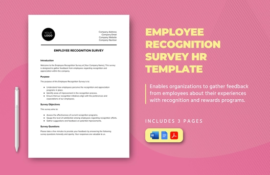 Employee Recognition Survey HR Template