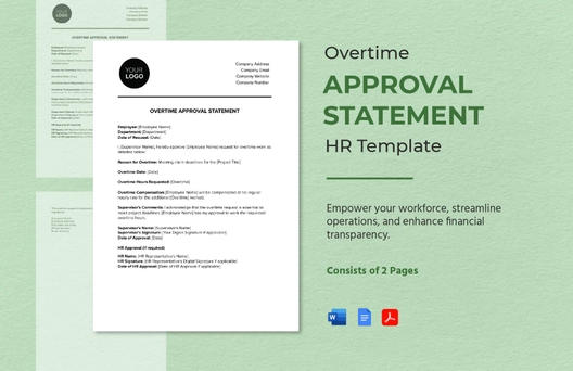 Overtime Approval Statement HR Template