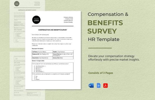 Compensation and Benefits Survey HR Template