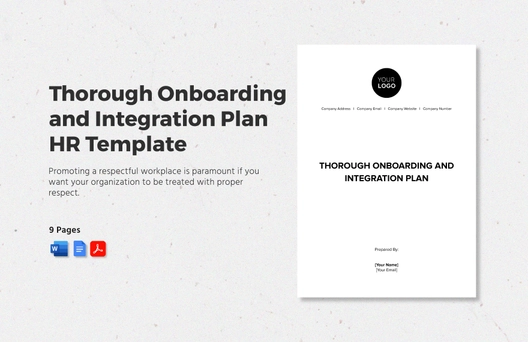 Thorough Onboarding and Integration Plan HR Template