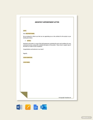 Standard Architects Appointment Letter