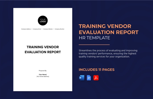 Training Vendor Evaluation Report HR Template