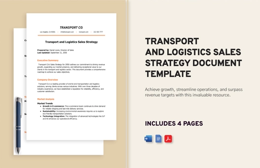 Transport and Logistics Sales Strategy Document Template