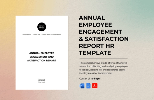 Annual Employee Engagement and Satisfaction Report HR Template