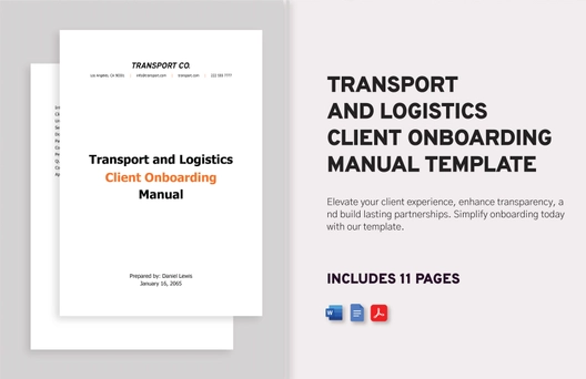 Transport and Logistics Client Onboarding Manual Template