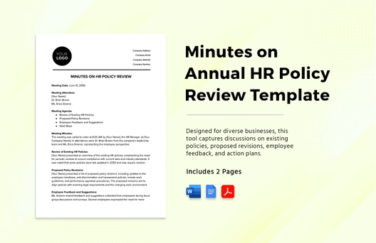 Minutes on Annual HR Policy Review Template
