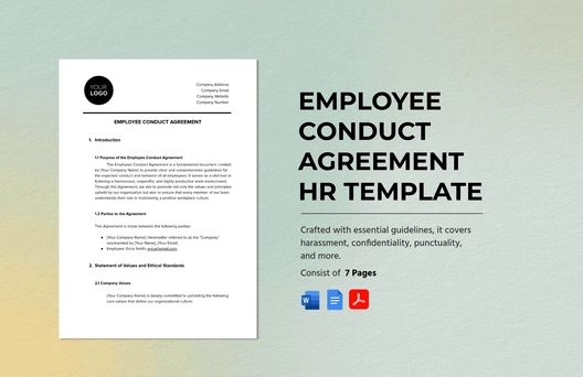 Employee Conduct Agreement HR Template