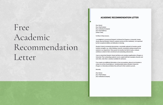 Academic Recommendation Letter