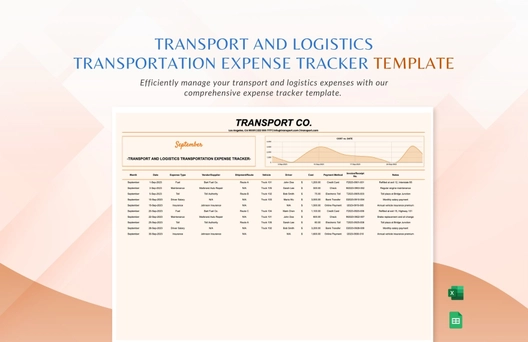 Transport and Logistics Transportation Expense Tracker Template
