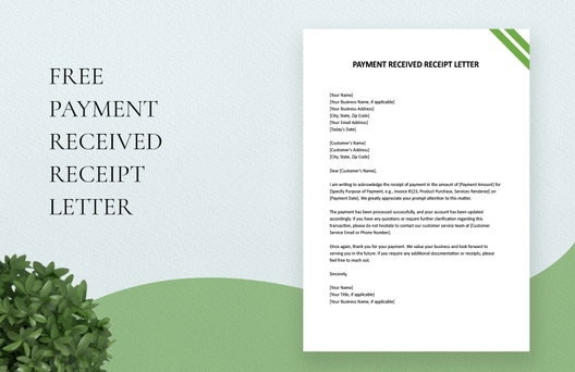 Payment Received Receipt Letter