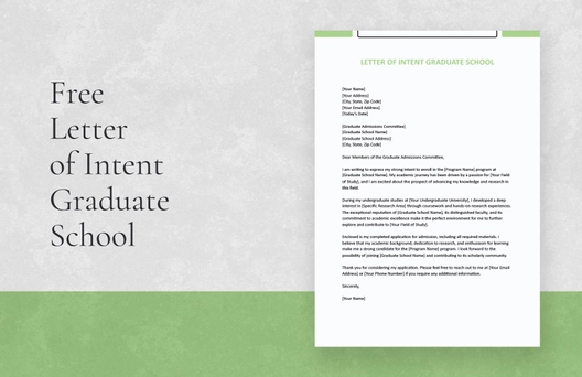 Letter of Intent Graduate School