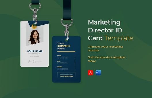 Marketing Director ID Card Template